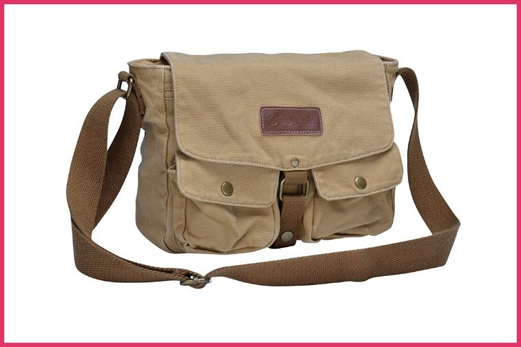 canvas messenger purse