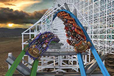 New Wooden-Iron Roller Coaster Opening at Six Flags Magic Mountain ...