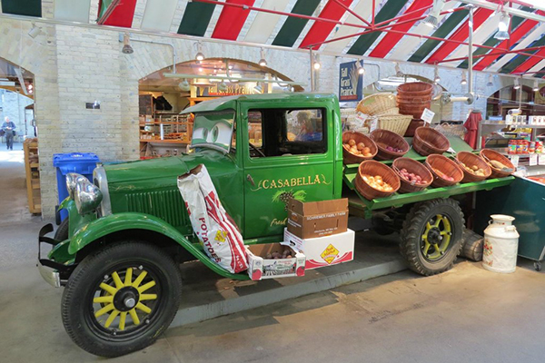 Food truck inside the market at the Forks National Historic Site.