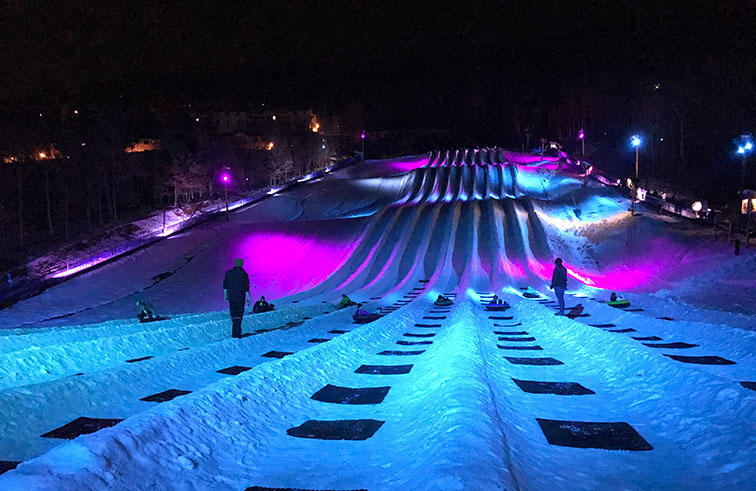 Northern Lights Tubing at Massanutten Resort in McGaheysville, VA