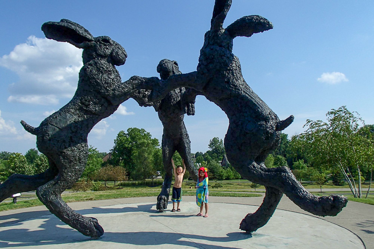 Dublin, Ohio giant dancing rabbit sculpture; Courtesy TripAdvisor Traveler/mitsugirly