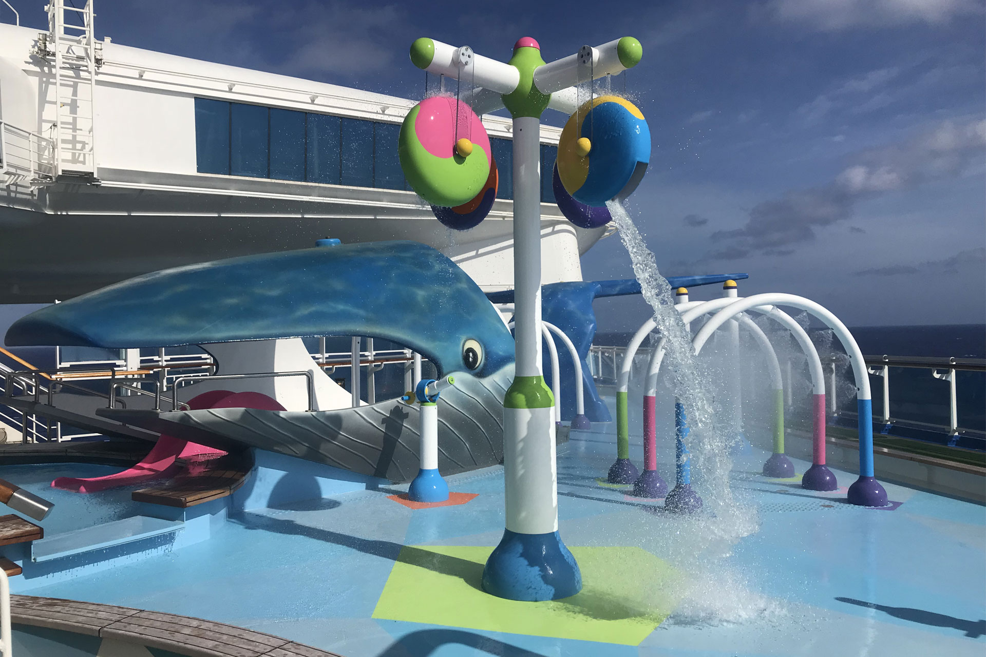 princess cruise ship with waterslide