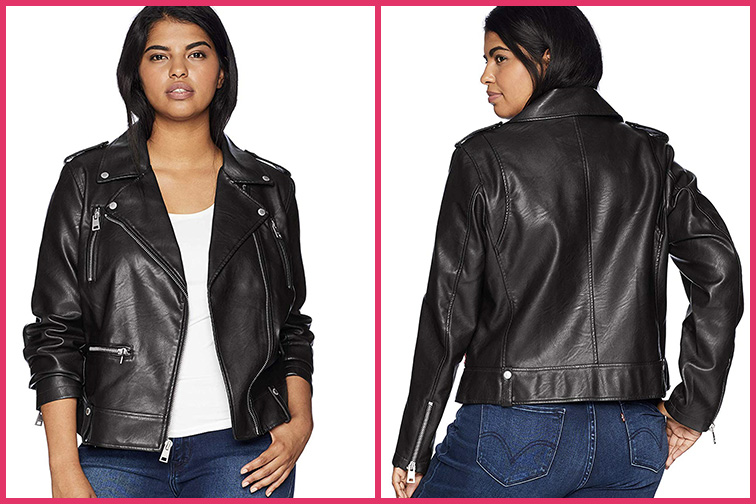 Levi's Ladies Plus Size Contemporary Asymmetrical Motorcycle Jacket; Courtesy of Amazon