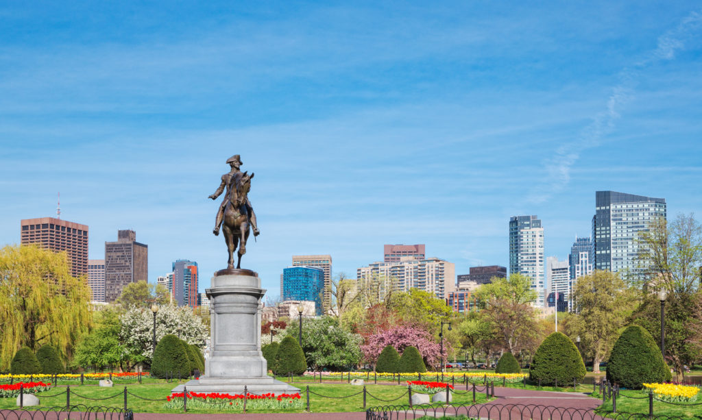 Boston Public Garden in Boston, Massachusetts