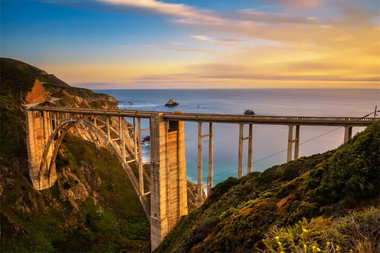 Bixby Bridge on Pacific Coast Highway in California; Courtesy of Nick Fox/Shutterstock.com